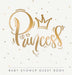 Princess Baby Shower Guest Book: An Elegant Gold Crown Themed Keepsake with Sign-In Pages, Wishes for Baby, Gift Log & Photo Album - Hardcover by Casiope Tamore