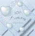 50th Birthday Guest Book: An Elegant Keepsake for a Milestone 50th Birthday Celebration - Silver and White Frosted Heart Theme - Hardcover by Luis Lukesun