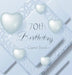 70th Birthday Guest Book: An Elegant Keepsake for a Milestone 70th Birthday Celebration - Silver and White Frosted Heart Theme - Hardcover by Luis Lukesun