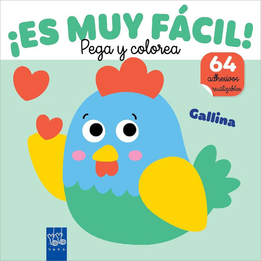 Es Muy Fácil Pega Y Colorea. Gallina