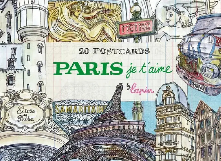 Paris, Je T'Aime: 20 Postcards Book by Lapin