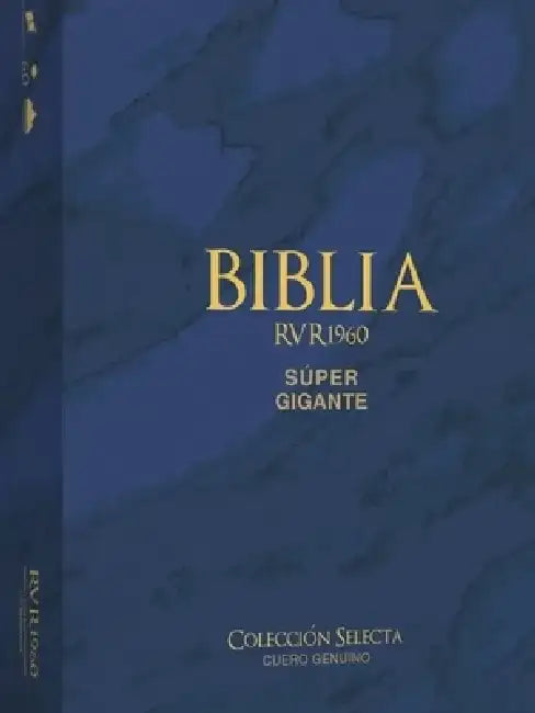 Biblia Rvr 1960 Letra Súper Gigante Cuero Genuino Azul Con Índice (Bible Rvr 1960 Super Giant Print Genuine Leather Bllue (Spanish Edition) by Reina Valera 1960