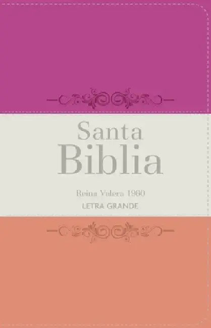 Biblia Rvr 1960 Letra Grande Tamaño Manual Tricolor Fucsia Crema Melón Con Cierre E Índice (Bible Rvr 1960 Large Print Handsize Leatherlike Tricolor F by Reina Valera 1960