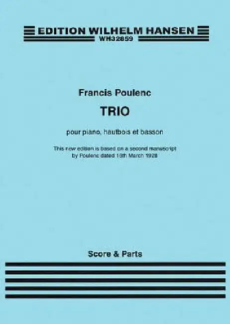 Trio for Piano, Oboe and Bassoon: Revised Version - Score and Parts by Francis Poulenc, Sandro Caldini