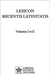 Lexicon Recentis Latinitatis by Egger, Karl