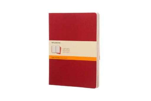 Moleskine Cahier Journal (Set of 3), Extra Large, Ruled, Cranberry Red, Soft Cover (7.5 X 10) by Moleskine