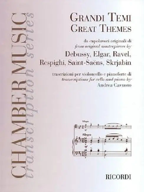 Great Themes from Original Masterpieces: Transcriptions for Cello and Piano (Un-Antologia: An Anthology) by Hal Leonard Corp, Andrea Cavuoto