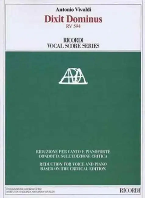 Dixit Dominus RV 594: Ricordi Vocal Score Series by Antonio Vivaldi, Paul Everett