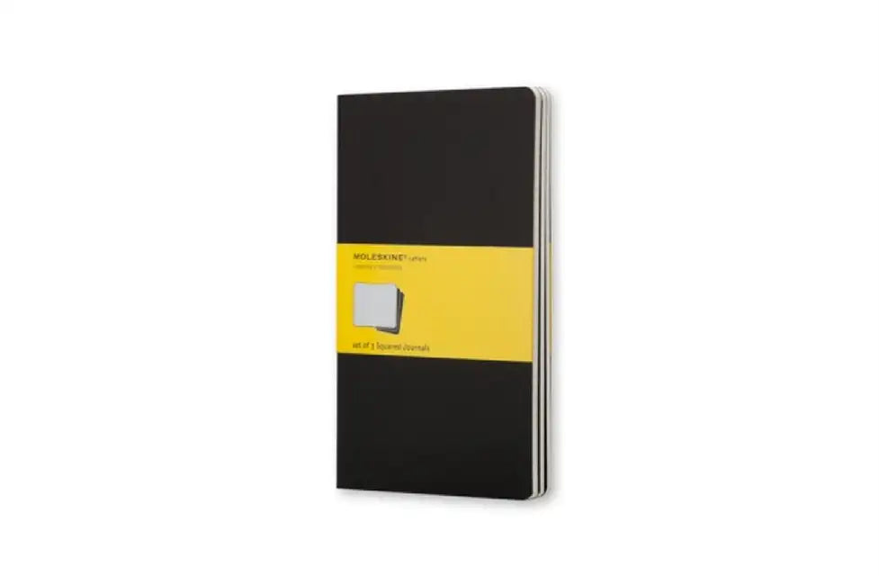 Moleskine Squared Cahier L - Black Cover (3 Set) by Moleskine