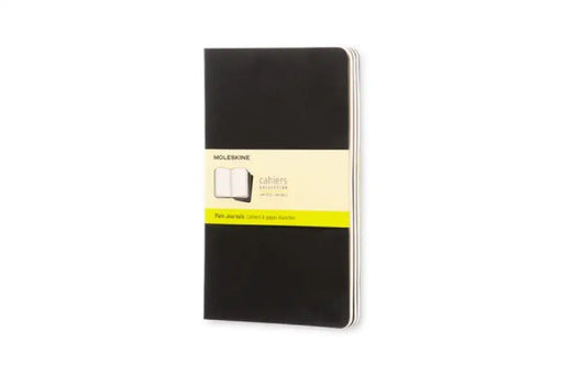 Moleskine Cahier Journal (Set of 3), Large, Plain, Black, Soft Cover (5 X 8.25): Set of 3 Plain Journals by Moleskine