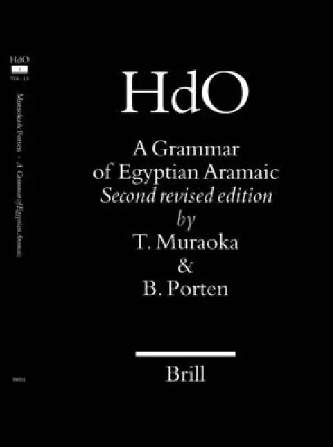 A Grammar of Egyptian Aramaic: Second revised edition by Takamitsu Muraoka, Bezalel Porten