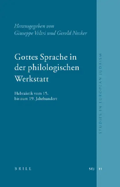 Gottes Sprache in Der Philologischen Werkstatt: Hebraistik Vom 15. Bis Zum 19. Jahrhundert by Giuseppe Veltri, Gerold Necker