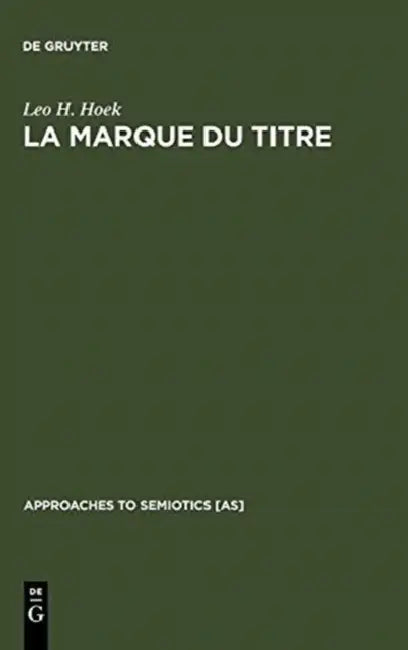 La marque du titre by Leo H. Hoek