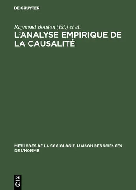 L'analyse empirique de la causalité by Raymond Boudon, Paul Lazarsfeld