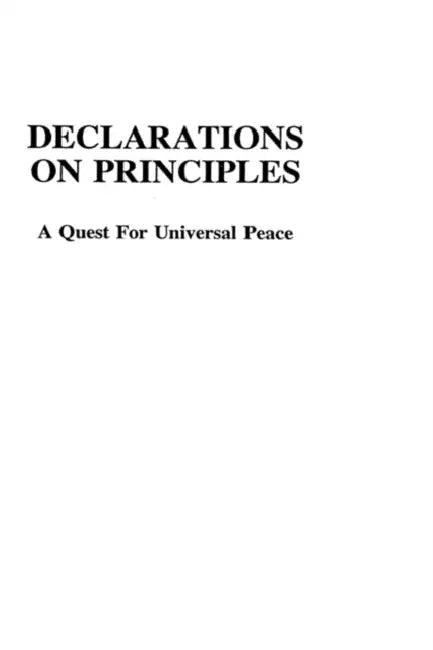 Declaration on Principles by R. J. Akkerman
