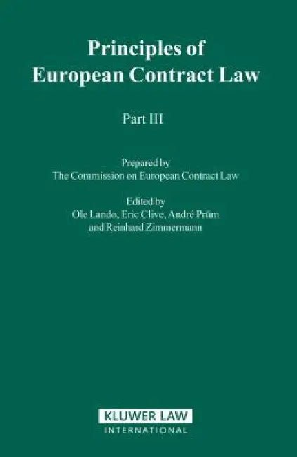 Principles of European Contract Law - Part III by Lando