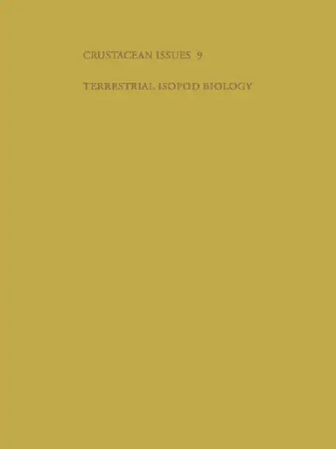 Terrestrial Isopod Biology by Alikhan A.M.