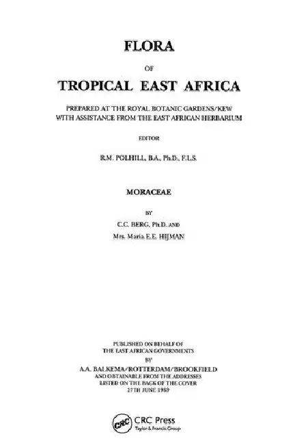 Flora of Tropical East Africa - Moraceae (1989) by Polhill R.M.
