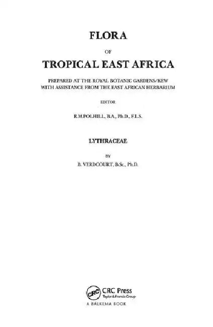Flora of Tropical East Africa - Lythraceae (1994) by Verdcourt B.
