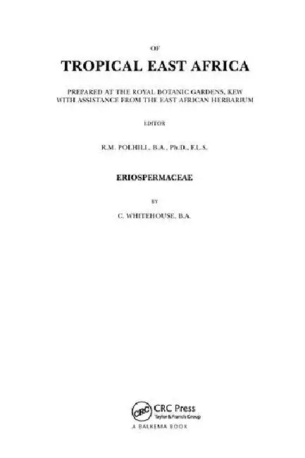Flora of Tropical East Africa - Eriospermaceae (1996) by Whitehouse C