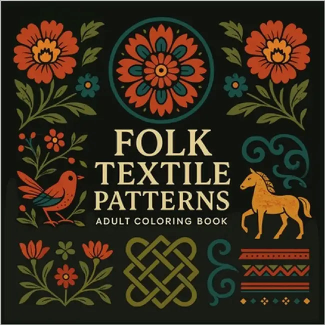 Folk Textile Patterns - Adult Coloring Book by Martin, Chris