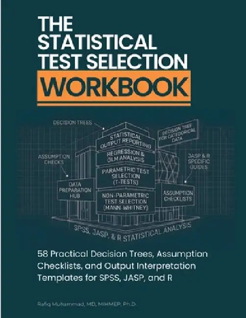 The Statistical Test Selection Workbook: 58 Practical Decision Trees, Assumption Checklists, and Output Interpretation Templates for SPSS, JASP, and R by Rafiq Muhammad