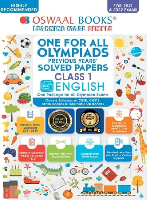 Oswaal One for All Olympiad Previous Years Solved Papers, Class-1 English Book (For 2021-22 Exam) by Oswaal Editorial Board