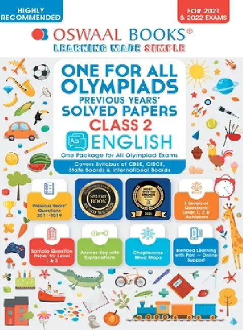 Oswaal One for All Olympiad Previous Years' Solved Papers, Class-2 English Book (For 2021-22 Exam) by Oswaal Editorial Board