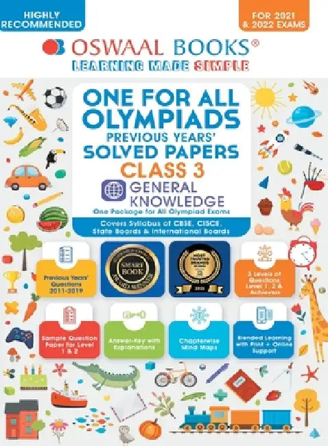 One for All Olympiad Previous Years' Solved Papers, Class-3 General Knowledge Book (For 2022 Exam) by Oswaal Editorial Board