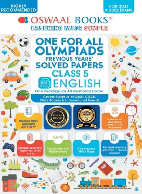 One for All Olympiad Previous Years' Solved Papers, Class-5 English Book (For 2022 Exam) by Oswaal Editorial Board