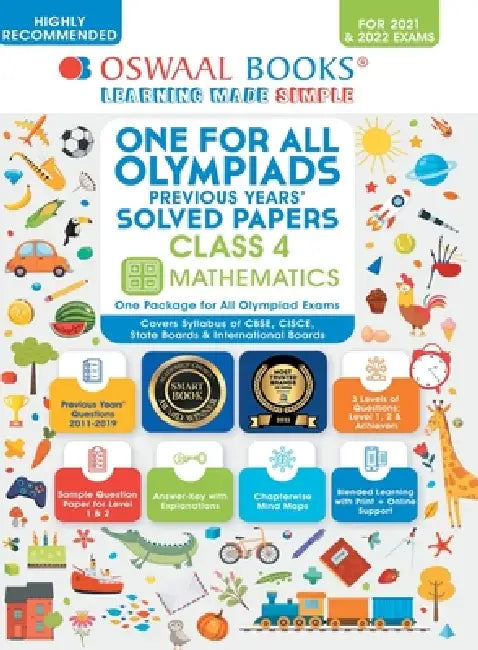 Oswaal One for All Olympiad Previous Years Solved Papers, Class-4 Mathematics Book (For 2021-22 Exam) by Oswaal Editorial Board
