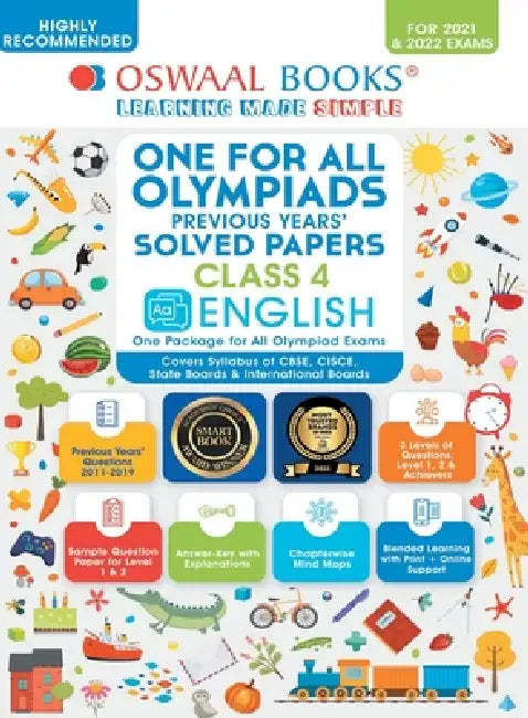 One for All Olympiad Previous Years' Solved Papers, Class-4 English Book (For 2021-22 Exam) by Oswaal Editorial Board