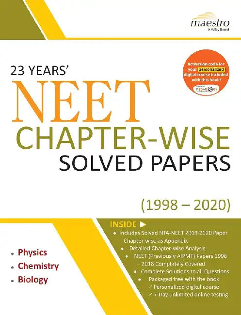 Wiley's 23 Years' NEET Chapter-Wise Solved Papers (1998-2020) by Wiley Editorial