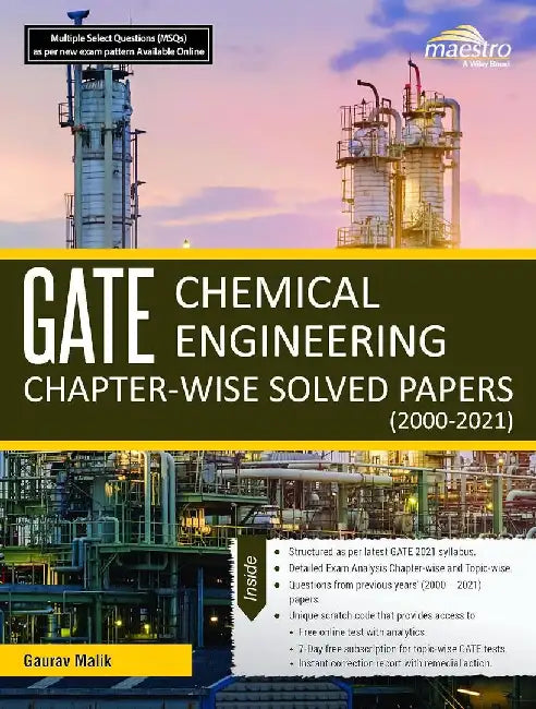 Wiley's Gate Chemical Engineering Chapter-Wise Solved Papers (2000-2021) by Gaurav Malik