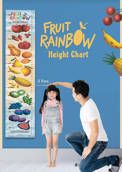 Fruit Rainbow Height Chart: Growth Chart With Measuring Ruler and Stick-on Tape by Wonder House Books