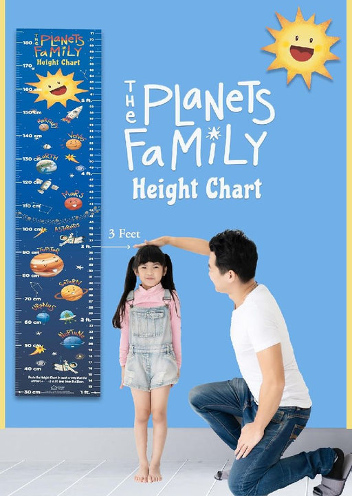The Planets Family Height Chart: Growth Chart With Measuring Ruler and Stick-on Tape by Wonder House Books