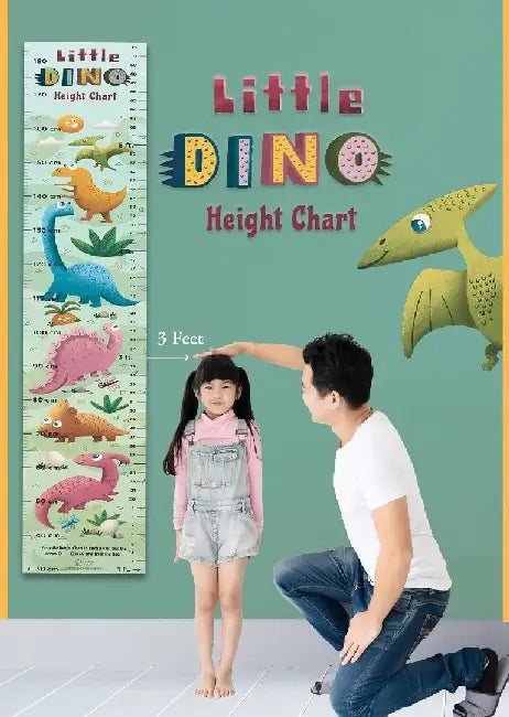 Little Dino Height Chart: Growth Chart With Measuring Ruler and Stick-on Tape by Wonder House Books