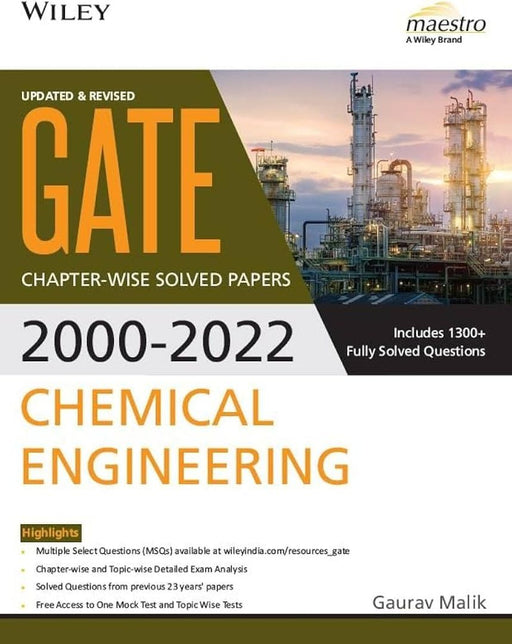 Wiley's Gate Chemical Engineering Chapter-Wise Solved Papers (2000-2022) by Gaurav Malik