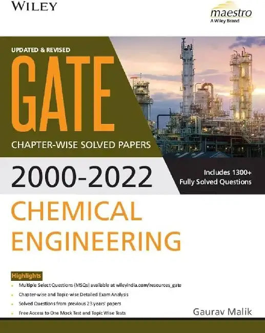 Wiley's Gate Chemical Engineering Chapter-Wise Solved Papers (2000-2022) by Gaurav Malik