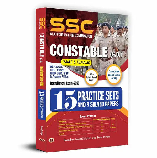 SSC GD Constable Exam 2026 (Male and Female) | 15 Practice Sets and 9 Solved Papers For BSF, CISF, SSB, SSF & Assam Rifles  With Latest Solved Paper by Team Prabhat