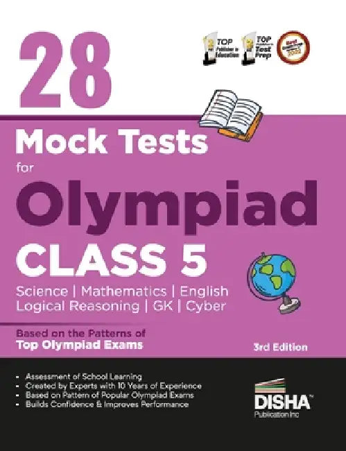 28 Mock Test Series for Olympiads Class 5 Science, Mathematics, English, Logical Reasoning, GK & Cyber 2nd Edition by Disha Experts