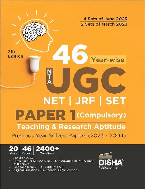 44 Nta UGC Net Paper 1 YearWise Previous Year Solved Papers 2023 to 2004 by Disha Experts