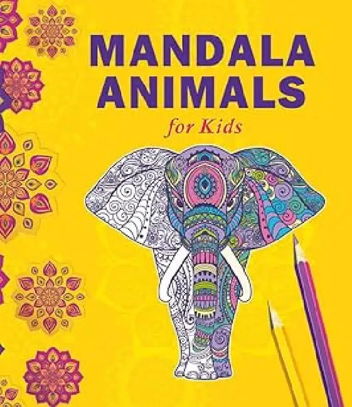 Mandala Animals For Kids Tear Out Sheets (Enhance Art Coloring, Drawing Skills, Mandala Practice) High Quality Big 160 GSM for Frame After Colouring - Perfect Gift for Teens by Namaskar Kids