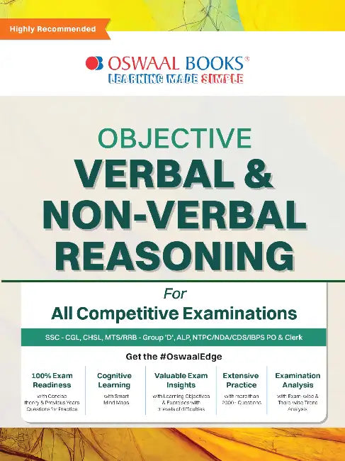 Oswaal Objective Verbal & Non-Verbal, Reasoning Chapter-wise & Topic-wise for All Competitive Examination | A Complete Book to Master Reasoning | For Latest Exams by Oswaal Editorial Board