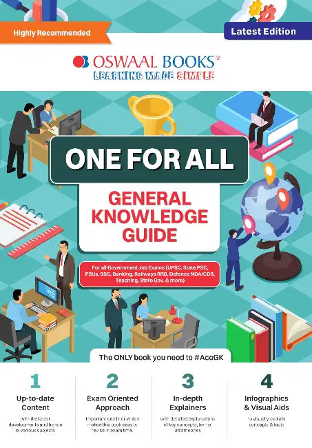 Oswaal One for all General Knowledge Guide English Medium (Latest Edition) | For All Government Job Exams (UPSC, PSC, PSUs, SSC, Banking, Railways RRB, Defence NDA/CDS, Teaching, State Govt. & More) by Oswaal Editorial Board