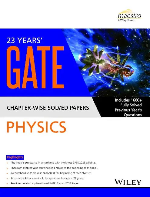 23 Years' Gate Physics Chapter-Wise Solved Papers (2000-2023) by Wiley India
