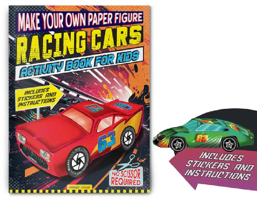 Make Your Own Paper Figure - Racing Cars (Activity Book for Kids) by Wonder House Books