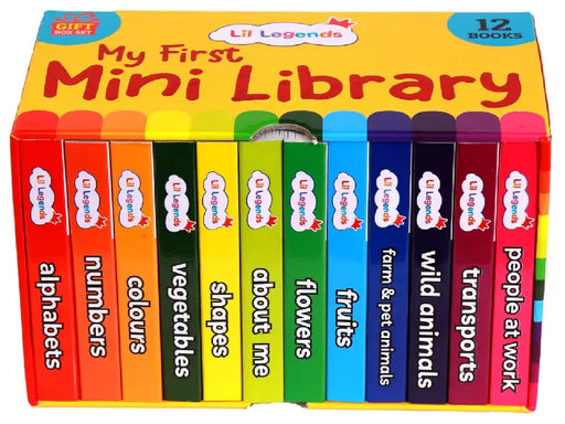 Oswaal Lil Legends Mini Library | Early Learning Board Books Box Set for Kids | 12 Books on Alphabet, Numbers, Colours, Shapes, Animals, Fruits, Vegetables & More | Ages 0–4 Years by Oswaal Editorial Board
