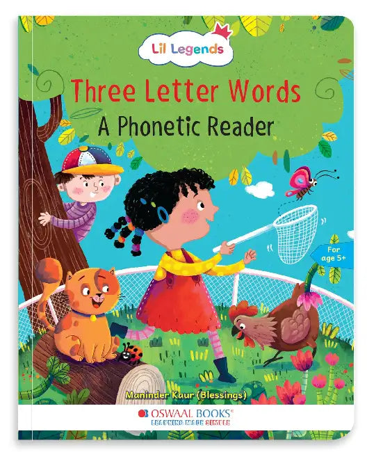 Oswaal Lil Legends Three Letter words | Phonic Reading Book | English Reading Book For Kids | Age 5+ Years by Maninder Kaur