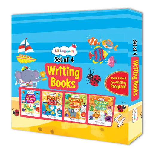 Oswaal Lil Legend Gift Set: Boxset of 4 Writing Books for Kids | Includes Tracing Lines, Numbers, Uppercase, and Vocabulary | Perfect for Ages 2 to 5 (Level 0 to 1) | Great for early learning! by Oswaal Editorial Board